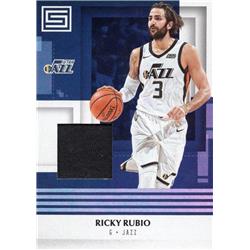 687919 Ricky Rubio Player Worn Jersey Patch Utah Jazz 2018 Panini Status No.MRRB Basketball Card