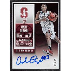 687964 Amber Orrange Autographed Stanford Cardinal 2015 Panini Contenders College Ticket Rookie Silver No.173 LE 85-99 Basketball Card
