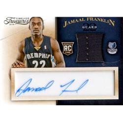 687988 Jamaal Franklin Autographed Player Worn Jersey Patch Memphis Grizzlies 2013 Panini Timeless Treasures Rookie No.118 Basketball Card