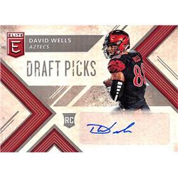 688201 Davis Wells Autographed San Diego Aztecs 2018 Panini Elite Draft Rookie No.191 Football Card