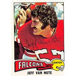 688209 Jeff Van Note Autographed Atlanta Falcons 1975 Topps No.298 Ballpoint Football Card