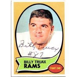 688269 Billy Truax Autographed Los Angeles Rams, SC 1970 Topps No.18 Ballpoint Football Card