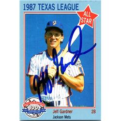 688380 Jeff Gardner Autographed Jackson Mets 1987 Texas League All Star No.7 Baseball Card