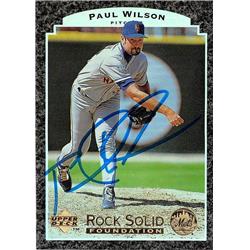 688538 Paul Wilson Autographed New York Mets 1996 Upper Deck Rock Solid Refractor No.RS18 Baseball Card