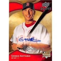 688840 George Kottaras Autographed Boston Red Sox 2009 Upper Deck Icons Rookie No.145 Baseball Card