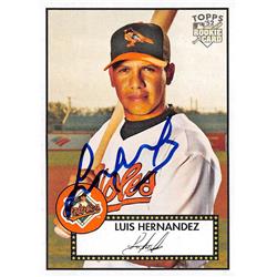 688950 Luis Hernandez Autographed Baltimore Orioles 2007 Topps Heritage 52 No.3 Rookie Baseball Card