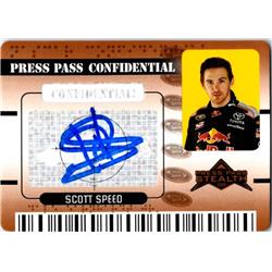 689257 Scott Speed Autographed NASCAR, Auto Racing & SC 2009 Press Pass Confidential No.PC5 Trading Card