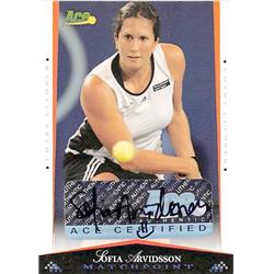 689467 Sofia Arvidsson Autographed Sweden 2008 Ace Authentic Matchpoint No.26 Tennis Card