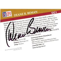 689471 Deane Beman Autographed PGA Commissioner, SC 1991 Pro Set No.CC1 Signed on Back Golf Card