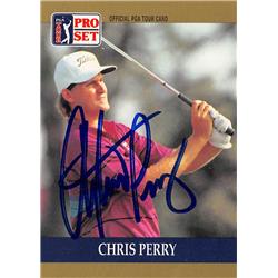 689581 Chris Perry Signed Golf, PGA Tour - Michigan Wolverines & SC 1990 Pro Set No.63 Trading Card