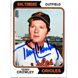 689670 Terry Crowley Autographed Baltimore Orioles 1974 Topps No.648 Baseball Card