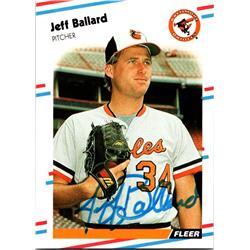 689683 Jeff Ballard Autographed Baltimore Orioles 1988 Fleer No.554 Baseball Card