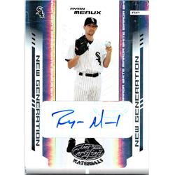 689691 Ryan Meaux Autographed Chicago White Sox 2004 Leaf Certified Materials Refractor No.295 LE 37-100 Baseball Card