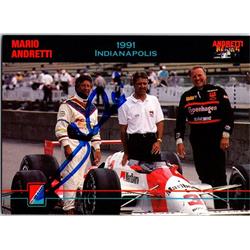 676240 Mario Andretti Autographed NASCAR Driver Auto Racing, SC 1992 Collect-a-card 1991 Indianapolis No.78 Trading Card