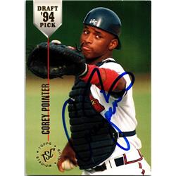 676438 Corey Pointer Autographed Atlanta Braves 1994 Topps Stadium Club Draft Rookie No.89 Baseball Card
