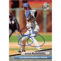 676449 Roger Mcdowell Autographed Los Angeles Dodgers 1992 Fleer Ultra No.214 Baseball Card