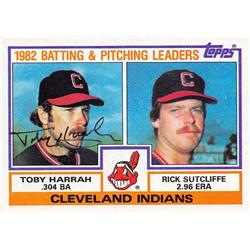 676540 Toby Harrah Autographed Cleveland Indians 1983 Topps Leaders No.141 Baseball Card