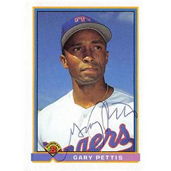 676548 Gary Pettis Autographed Texas Rangers 1991 Bowman No.276 Ballpoint Baseball Card