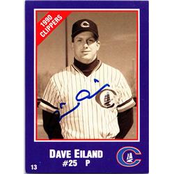 676628 Dave Eiland Autographed Columbus Clippers, Yankees 1990 Cracker Jack No.25 Baseball Card