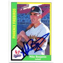 676687 Mike Benjamin Autographed Phoenix Firebirds, Giants 1990 CMC Minor League Rookie No.549 Baseball Card