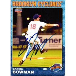 676812 Shawn Bowman Autographed Brooklyn Cyclones 2003 Choice Rookie No.7 Baseball Card