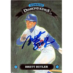 677000 Brett Butler Autographed Los Angeles Dodgers 1991 Donruss Diamond Kings No.DK18 Baseball Card
