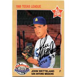 677031 John Wetteland Autographed San Antonio Missions 1989 Grand Slam Rookie No.7 Baseball Card