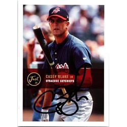 677093 Casey Blake Autographed Syracuse Skychiefs 2000 Just Minors Rookie No.111 Baseball Card