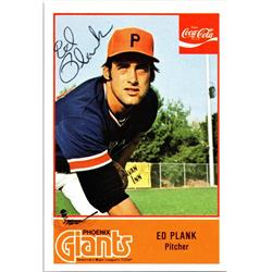 677154 Ed Plank Autographed Phoenix Giants 1977 Cramer Sports Rookie No.20 Baseball Card