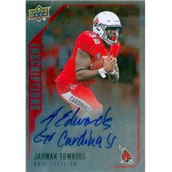 677269 Jahwan Edwards Autographed Ball State Cardinals 2015 Upper Deck Inscriptions Rookie No.JEGO Cardinals Football Card