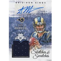 677284 Sean Mannion Autographed Player Worn Jersey Patch Los Angeles Rams 2015 Panini Gridiron Kings Sketches No.SKSM LE189-249 Football Card
