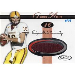 Picture of Autograph Warehouse 664646 Andrew Walter Player Worn Jersey Patch Arizona State Sun Devils 2005 Sage Rookie No.22 LE 8-75 Football Card
