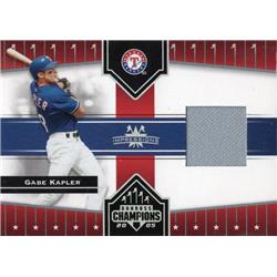 Picture of Autograph Warehouse 664650 Gabe Kapler Player Worn Jersey Patch Texas Rangers 2005 Donruss Champions Impressions No.115 Baseball Card