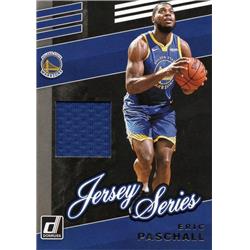 664660 Eric Paschall Player Worn Jersey Patch Golden State Warriors 2019 Panini Donruss No.JSEPS Basketball Card