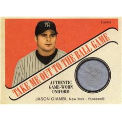 664672 Jason Giambi Player Worn Jersey Patch New York Yankees 2004 Topps Mini No.TBJGH Baseball Card