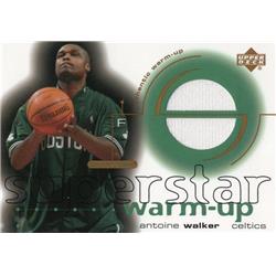 664694 Antoine Walker Player Worn Jersey Patch Boston Celtics 2001 Upper Deck Superstar No.AW Basketball Card