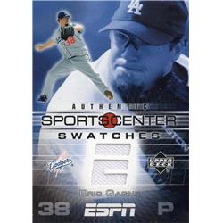 664735 Eric Gagne Player Worn Jersey Patch Los Angeles Dodgers 2005 Upper Deck Espn No.GUEG Baseball Card