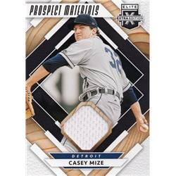 664828 Casey Mize Player Worn Jersey Patch Detroit Tigers 2020 Panini Elite Extra Prospect Materials No.PMCM Baseball Card