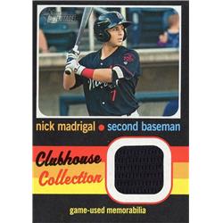 664843 Nick Madrigal Player Worn Jersey Patch Chicago White Sox, Birmingham Barons 2020 Topps Heritage Clubhouse Collection No.CCRNM Baseball Card