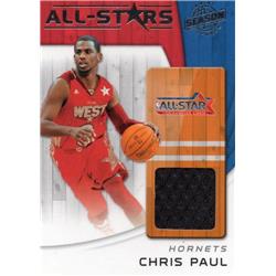 664867 Chris Paul Player Worn Jersey Patch New Orleans Hornets 2011 Panini All Star No.25 Basketball Card