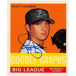 664988 Scott Kazmir Autographed Tampa Bay Rays 2007 Upper Deck Goudey Mini No.GGSK Baseball Card