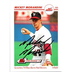 665106 Mickey Morandini Autographed Scranton Red Barons 1991 Impel Pre Rookie No.491 Baseball Card