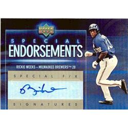 665127 Rickie Weeks Autographed Milwaukee Brewers 2006 Upper Deck Special Endorsements No.SERW Baseball Card