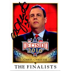 665222 Chris Christie Autographed Former New Jersey Governor, SC 2016 Decision Finalists No.80 Trading Card