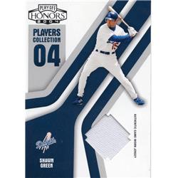 675719 Shawn Green Player Worn Jersey Patch Los Angeles Dodgers 2004 Donruss Playoff Honors No.PC90 LE120-250 Baseball Card