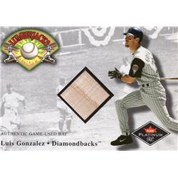 675739 Luis Gonzalez Player Used Bat Patch Arizona Diamondbacks 2001 Fleer Lumberjacks No.LG Baseball Card
