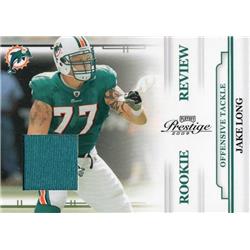 675755 Jake Long Player Worn Jersey Patch Miami Dolphins 2009 Panini Playoff Prestige Rookie No.23 Football Card