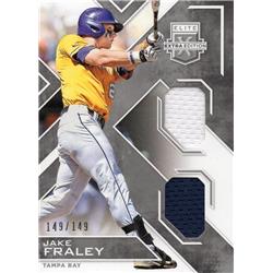 675842 Jake Fraley Player Worn Jersey Patch Rays, Mariners 2016 Panini Elite Extra No.DMJF LE 149-149 Baseball Card