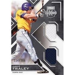 675843 Jake Fraley Player Worn Jersey Patch Rays, Mariners 2016 Panini Elite Extra No.DMJF LE 234-299 Baseball Card