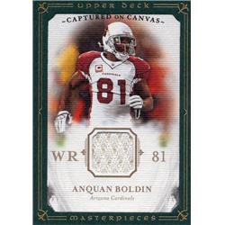 675860 Anquan Boldin Player Worn Jersey Patch Arizona Cardinals 2008 Upper Deck Masterpieces Canvas No.CC3 Football Card